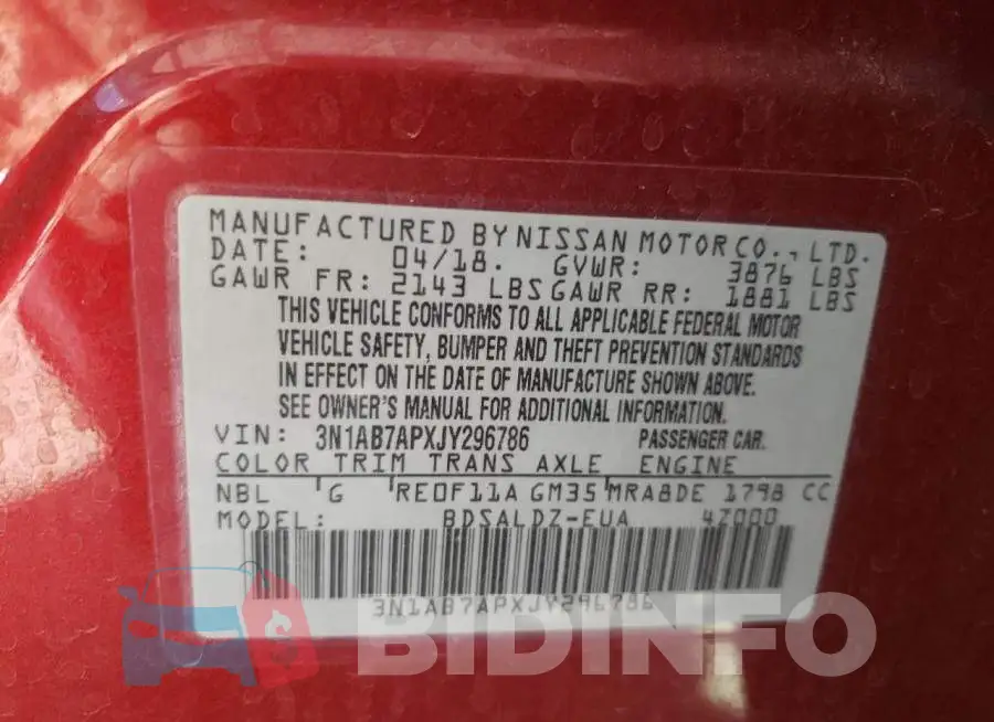 3N1AB7APXJY296786 Photo# 13