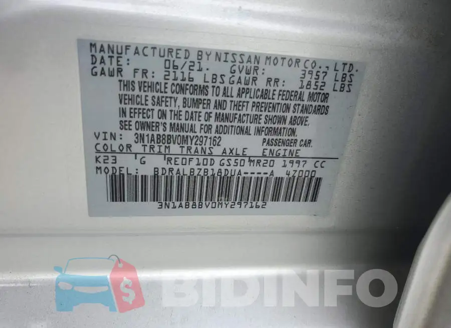 3N1AB8BV0MY297162 Photo# 12