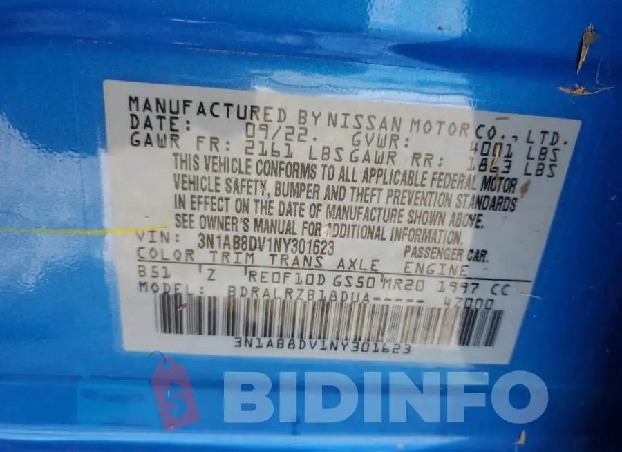 3N1AB8DV1NY301623 Photo# 12