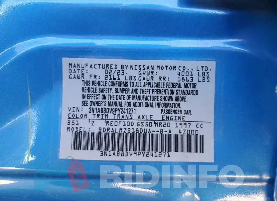 3N1AB8DV9PY241271 Photo# 12
