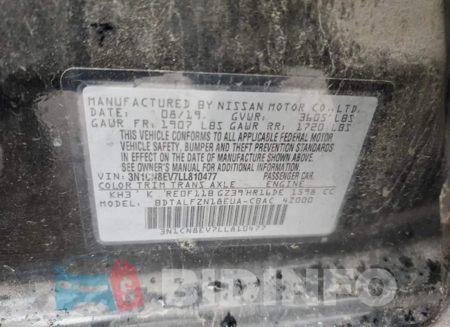 3N1CN8EV7LL810477 Photo# 12