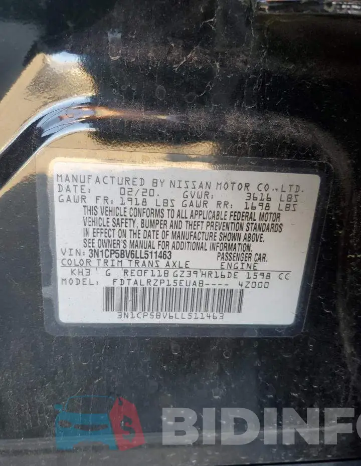 3N1CP5BV6LL511463 Photo# 13