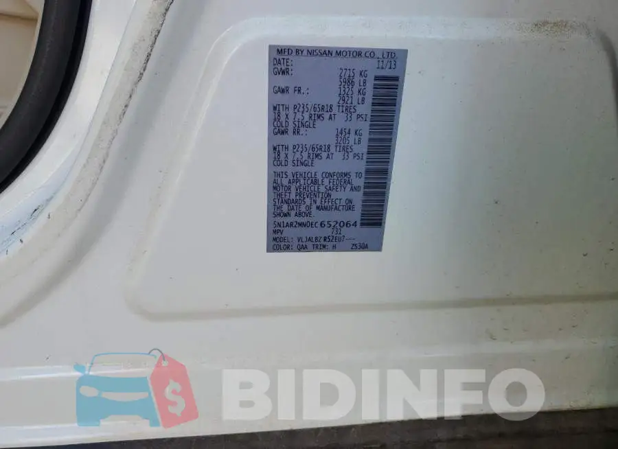 5N1AR2MN0EC652064 Photo# 13