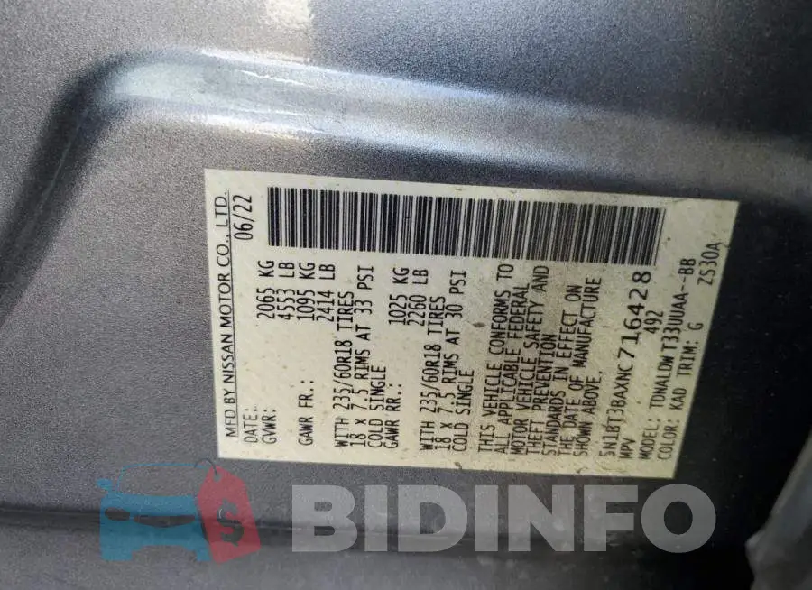 5N1BT3BAXNC716428 Photo# 12