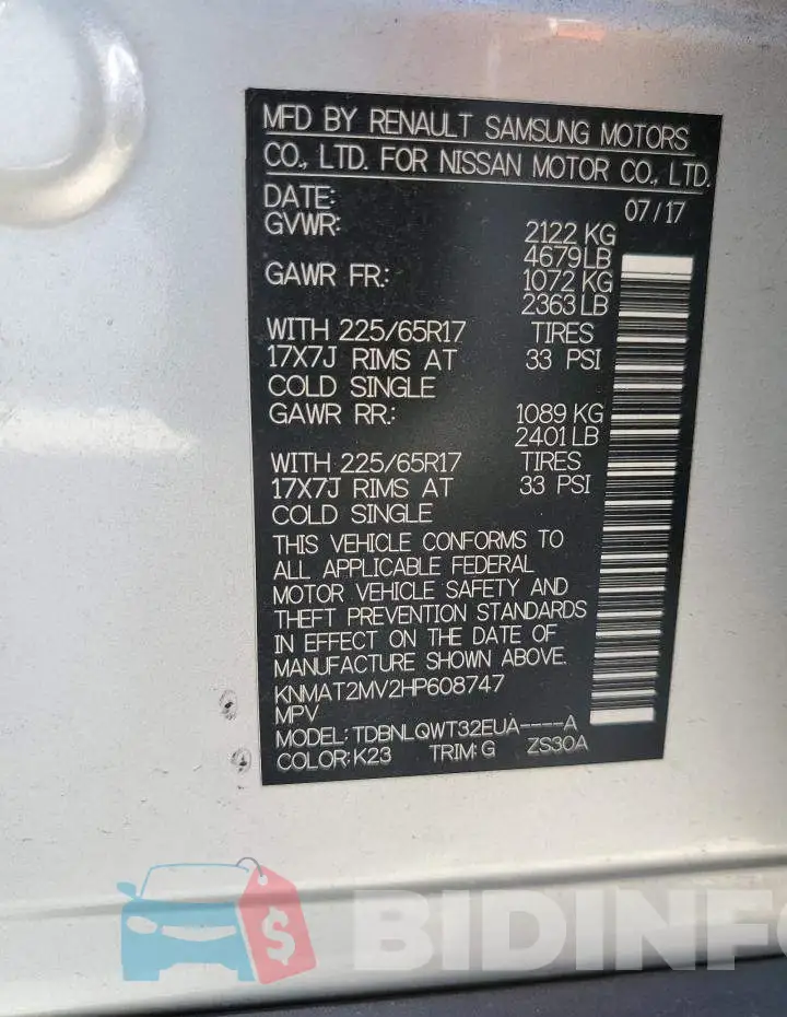 KNMAT2MV2HP608747 Photo# 13