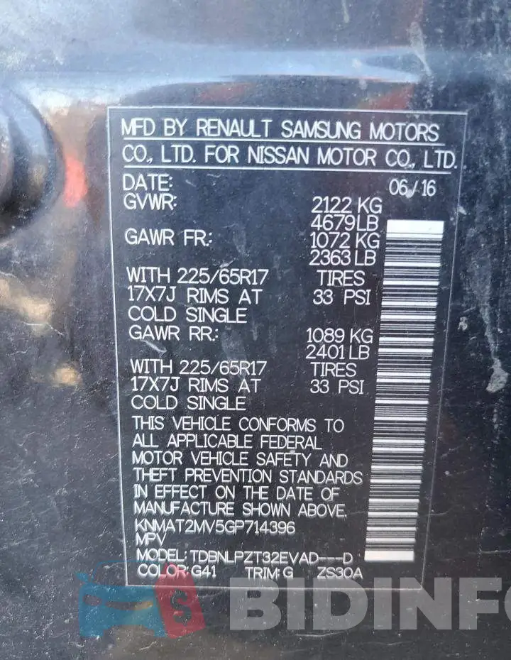 KNMAT2MV5GP714396 Photo# 12