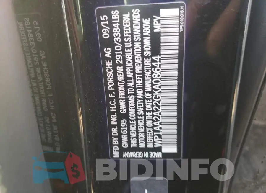 WP1AA2A22GKA08644 Photo# 12