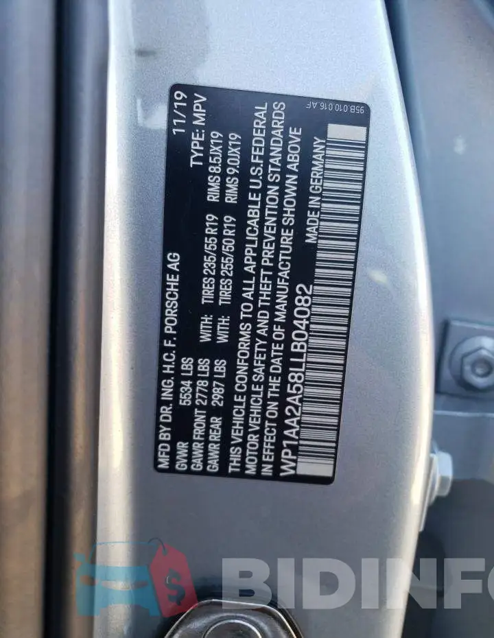 WP1AA2A58LLB04082 Photo# 13