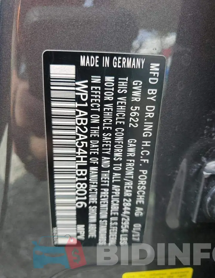 WP1AB2A54HLB18016 Photo# 13