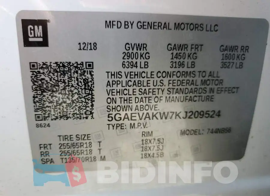 5GAEVAKW7KJ209524 Photo# 13
