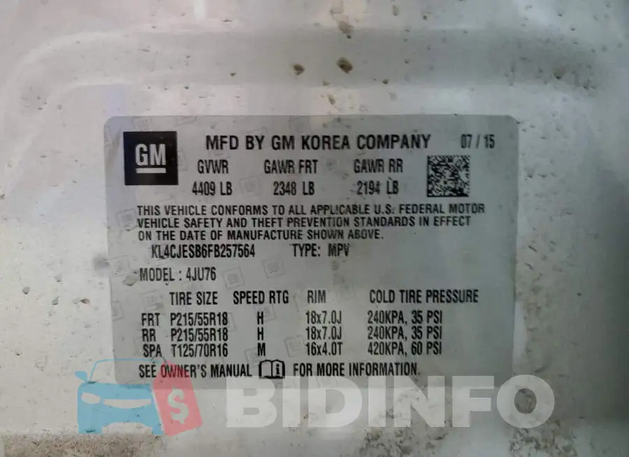 KL4CJESB6FB257564 Photo# 13