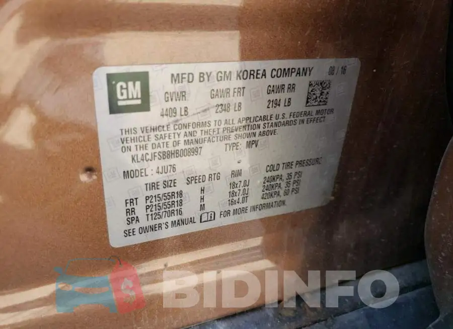 KL4CJFSB8HB008997 Photo# 13