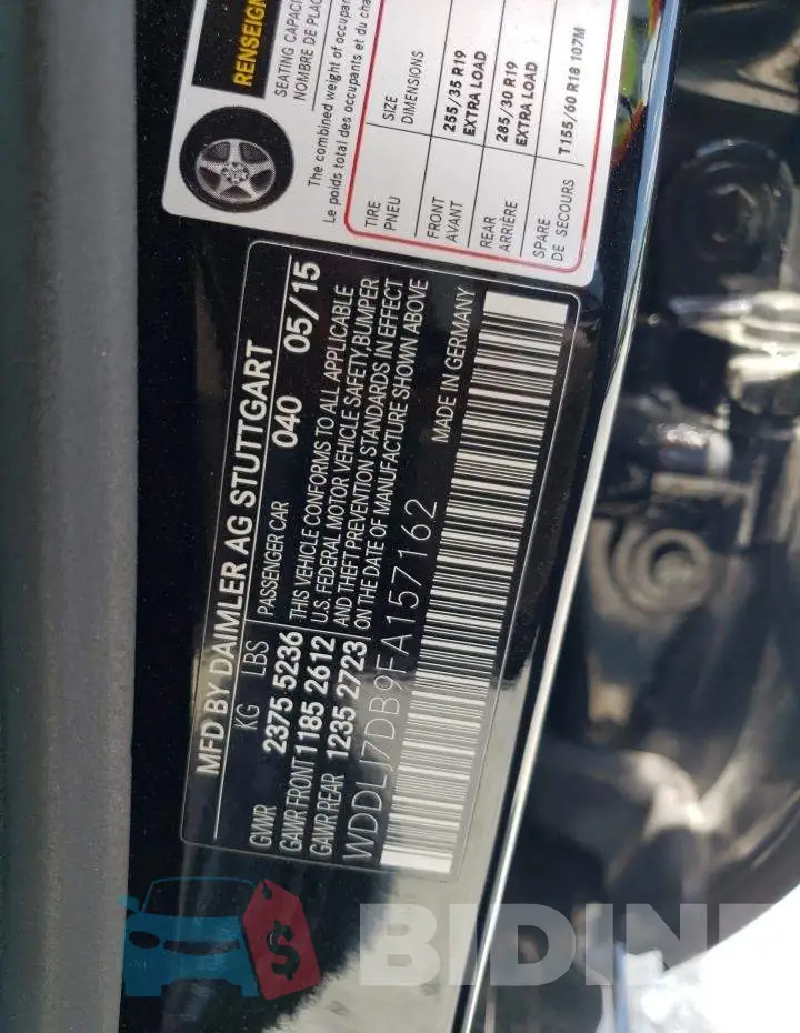 WDDLJ7DB9FA157162 Photo# 12