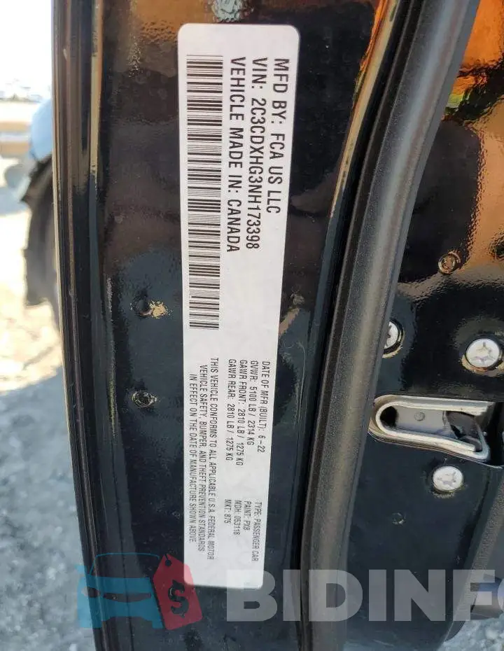 2C3CDXHG3NH173398 Photo# 13