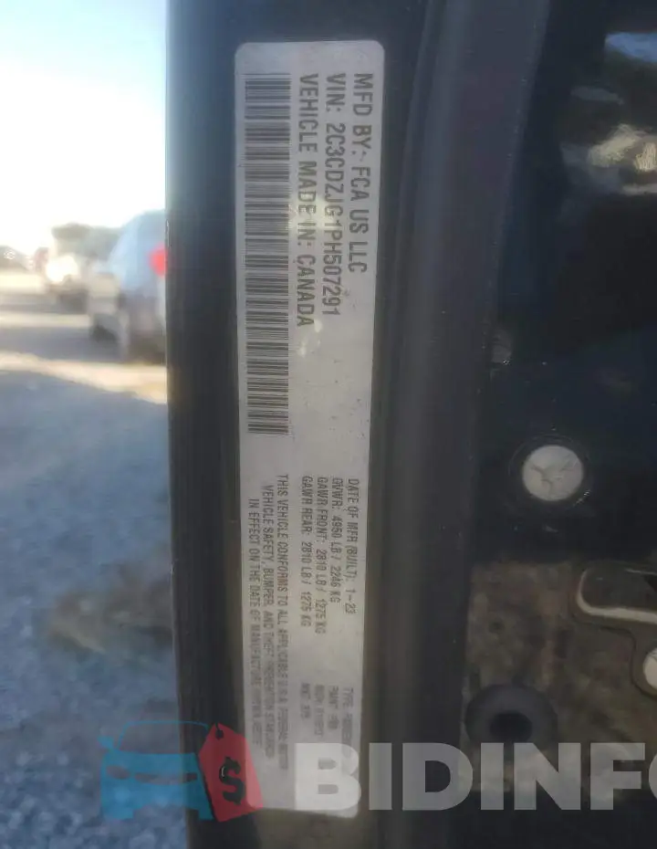 2C3CDZJG1PH507291 Photo# 12