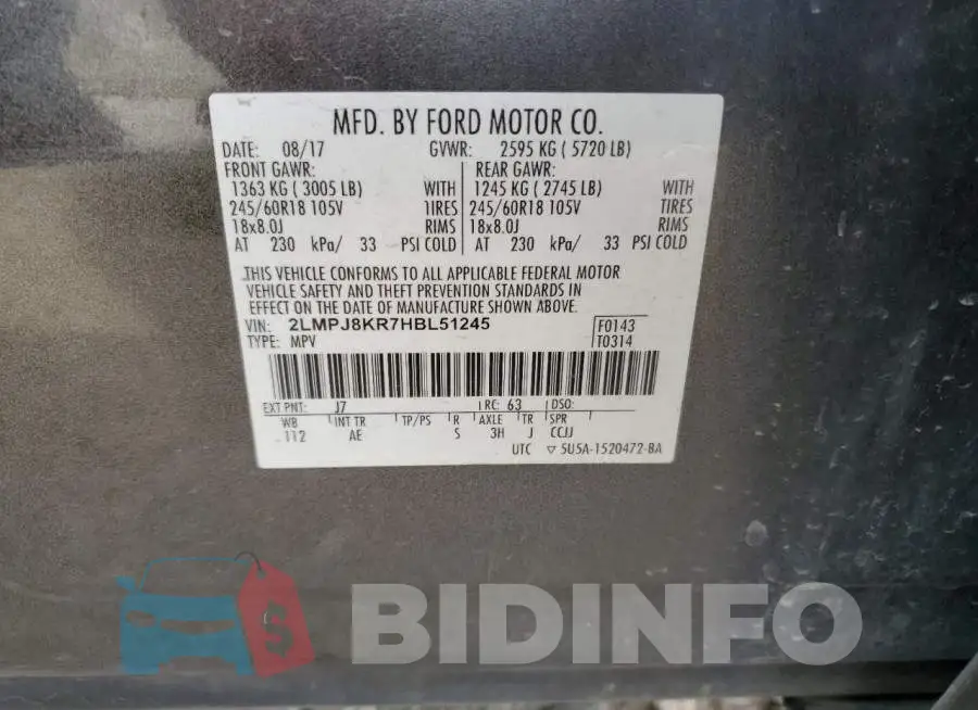 2LMPJ8KR7HBL51245 Photo# 13