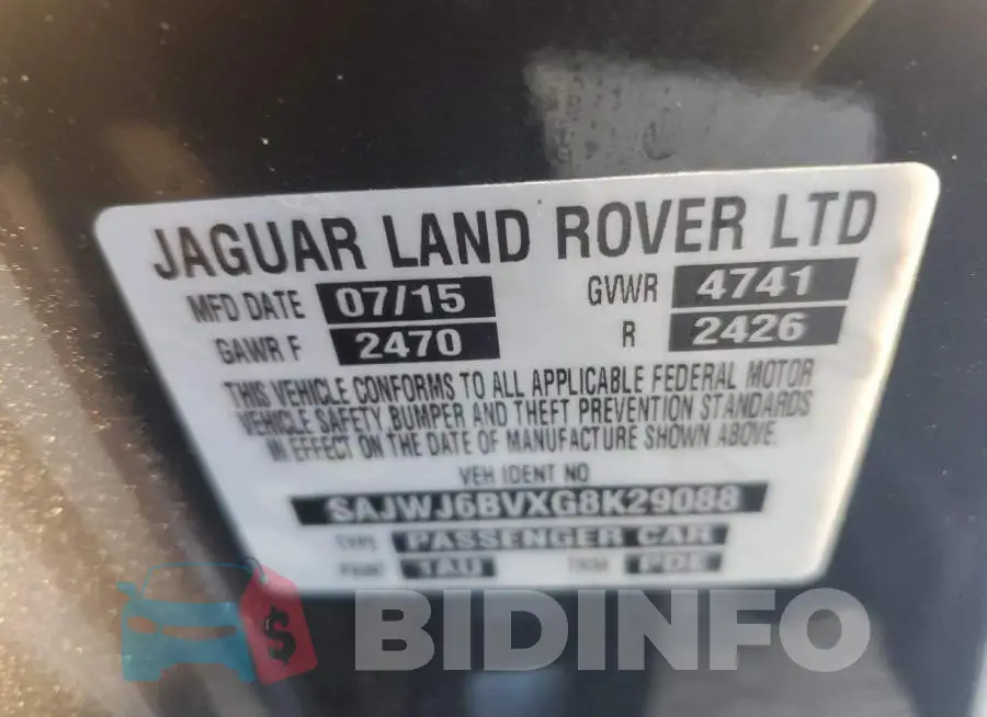 SAJWJ6BVXG8K29088 Photo# 12