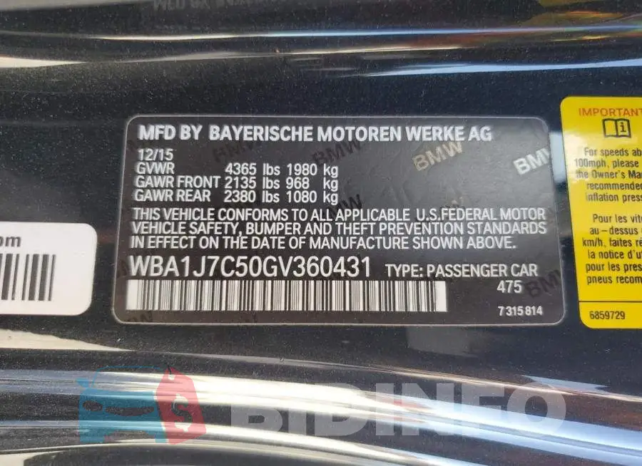 WBA1J7C50GV360431 Photo# 12