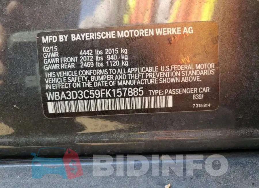 WBA3D3C59FK157885 Photo# 13