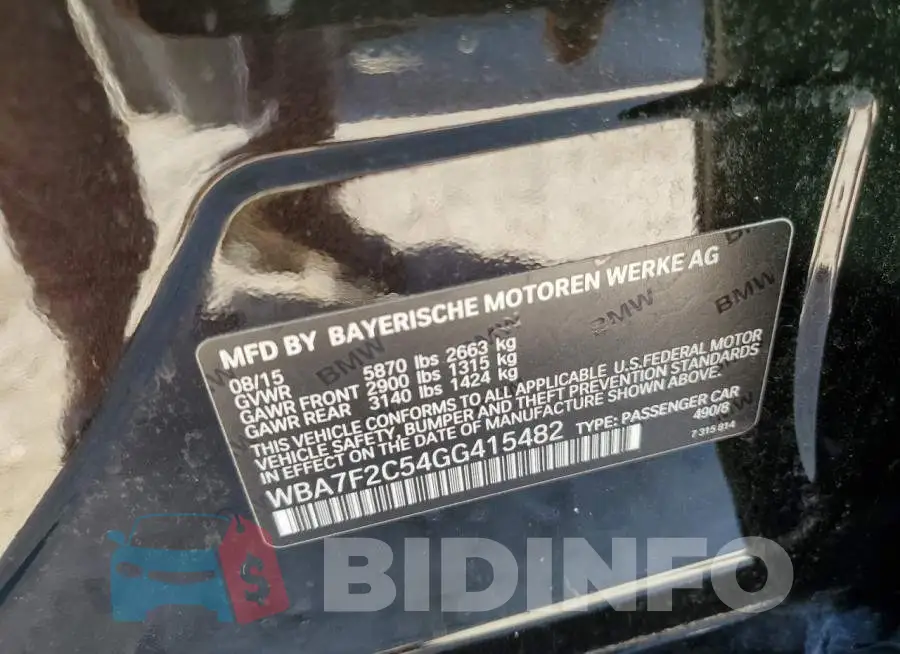 WBA7F2C54GG415482 Photo# 12