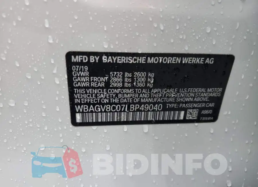 WBAGV8C07LBP49040 Photo# 12