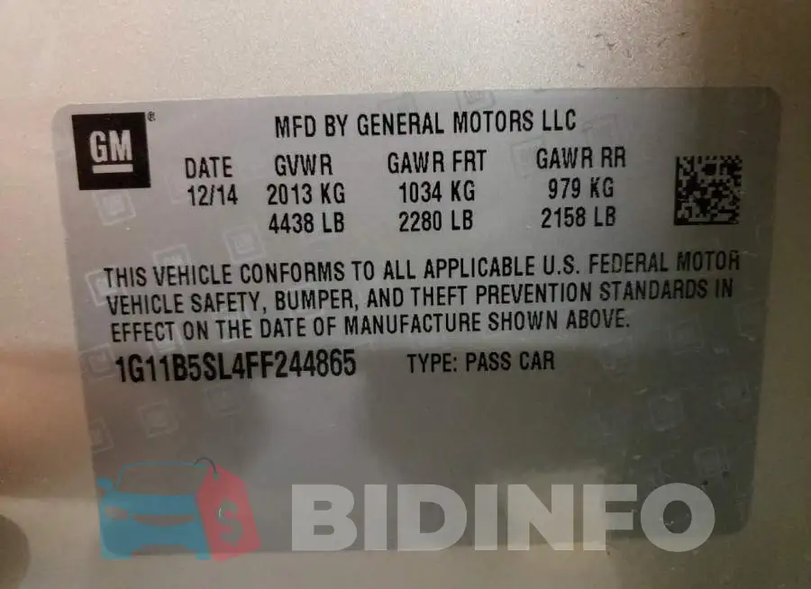 1G11B5SL4FF244865 Photo# 13