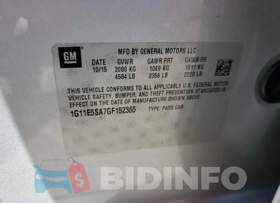 1G11E5SA7GF152365 Photo# 12