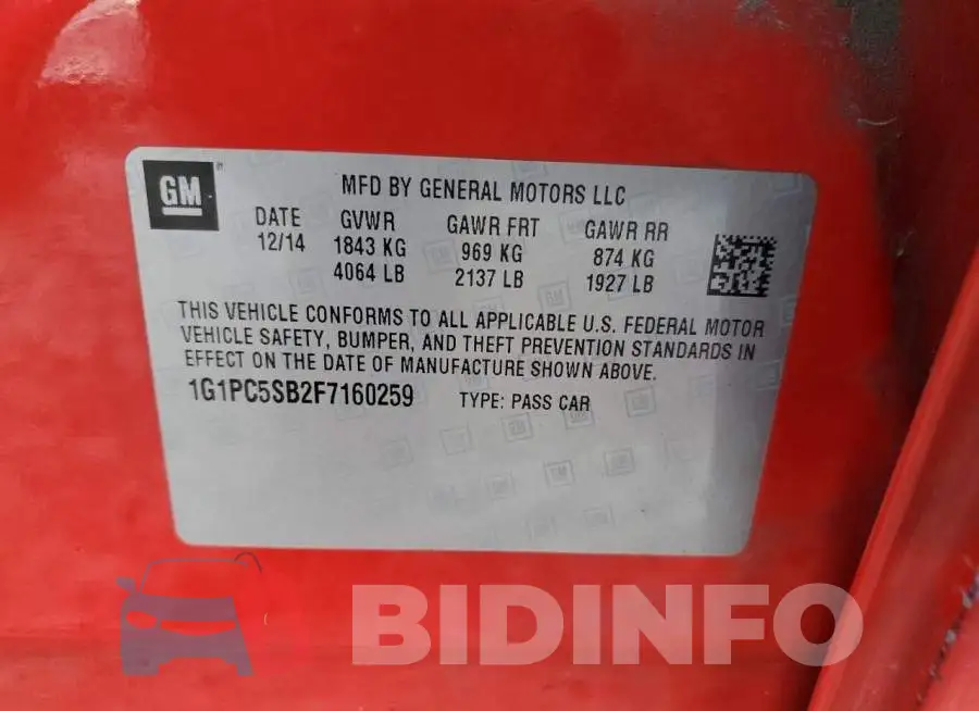 1G1PC5SB2F7160259 Photo# 12