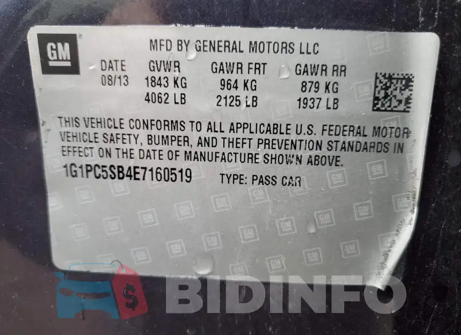 1G1PC5SB4E7160519 Photo# 12