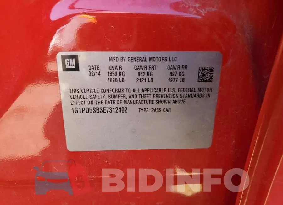 1G1PD5SB3E7312402 Photo# 12