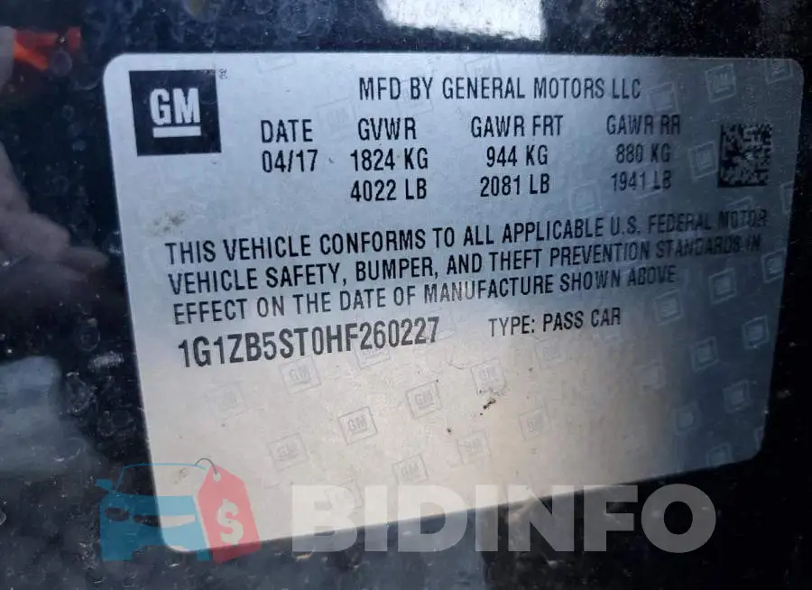 1G1ZB5ST0HF260227 Photo# 13