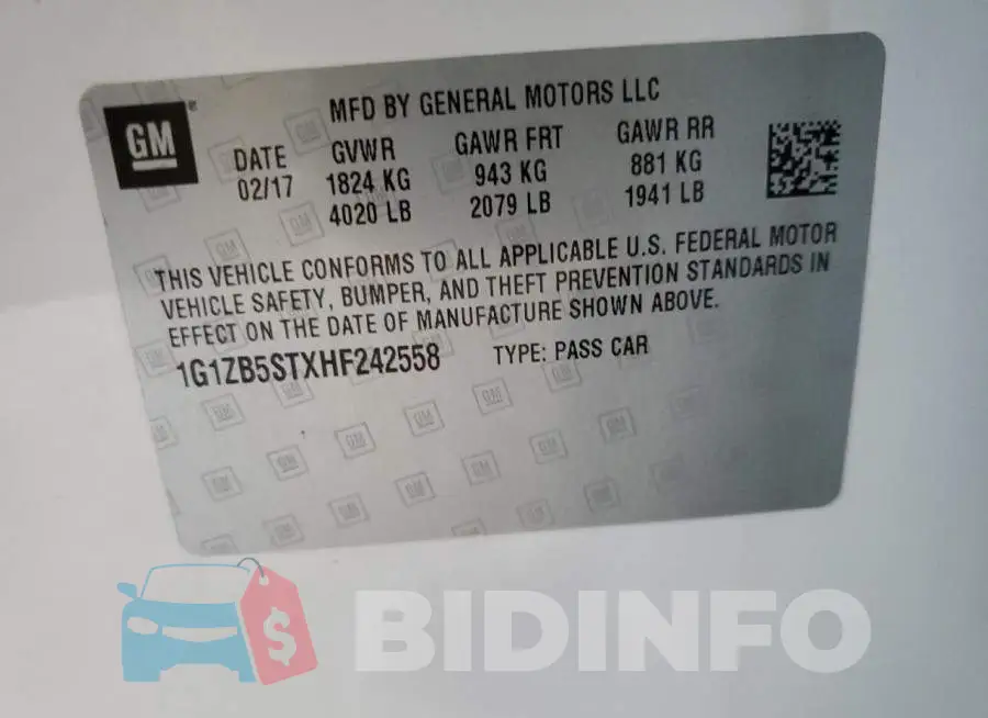 1G1ZB5STXHF242558 Photo# 12