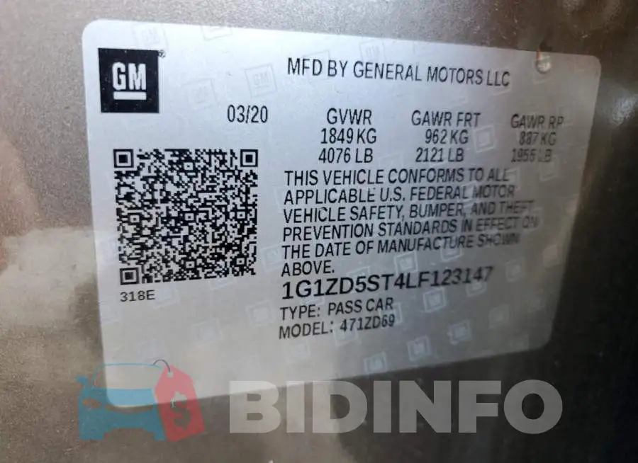 1G1ZD5ST4LF123147 Photo# 13