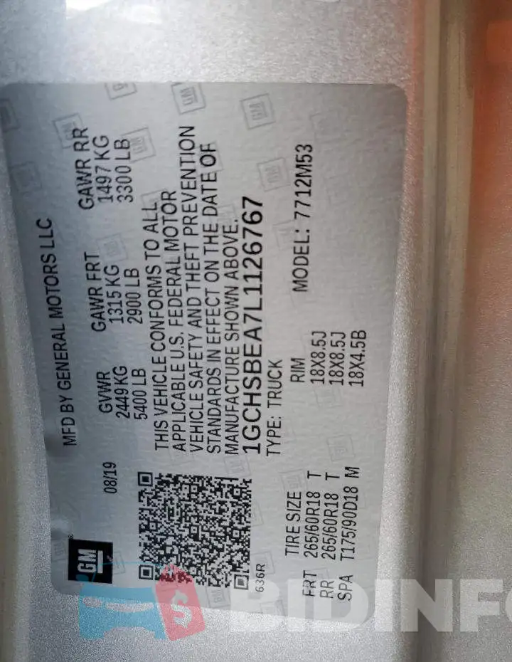 1GCHSBEA7L1126767 Photo# 13