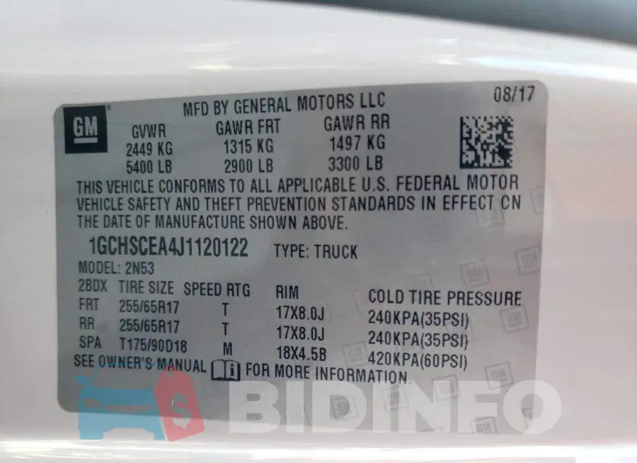 1GCHSCEA4J1120122 Photo# 12