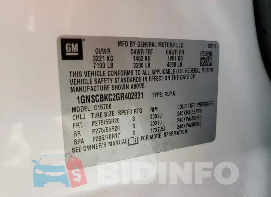 1GNSCBKC2GR402831 Photo# 13