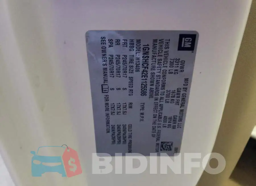 1GNSHCF42E1125586 Photo# 13