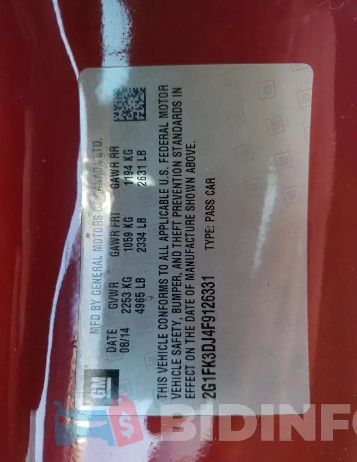 2G1FK3DJ4F9126331 Photo# 12