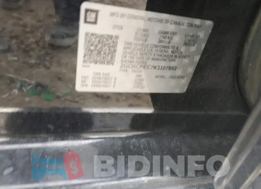 2GCRCPEC7K1107953 Photo# 12