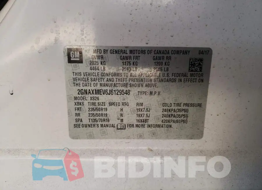2GNAXMEV6J6129548 Photo# 14