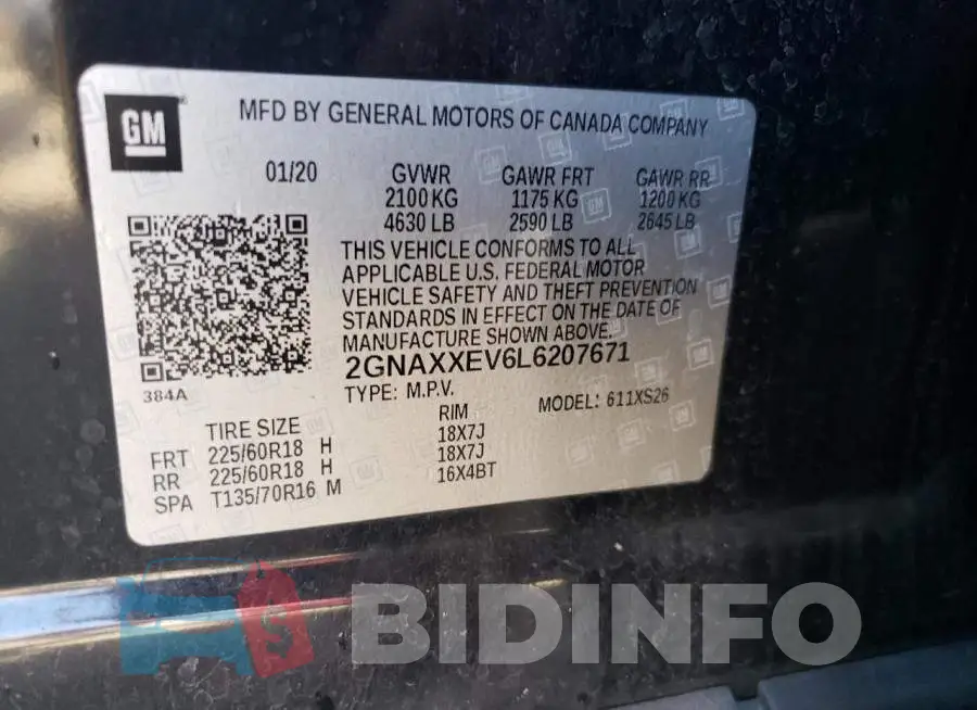 2GNAXXEV6L6207671 Photo# 13