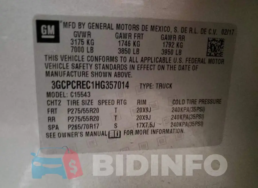 3GCPCREC1HG357014 Photo# 13