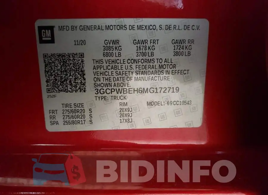 3GCPWBEH6MG172719 Photo# 12