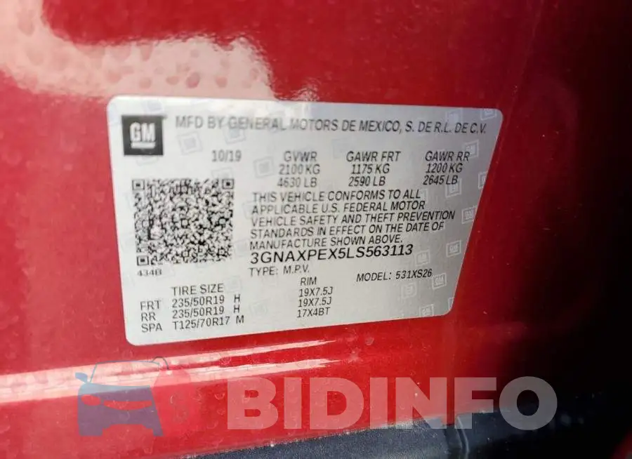 3GNAXPEX5LS563113 Photo# 13