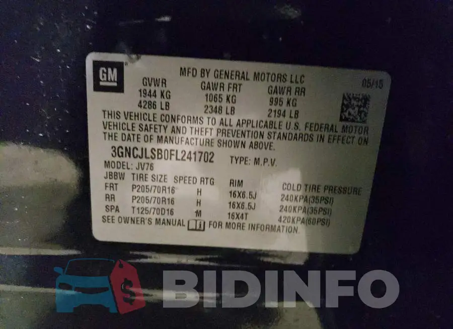 3GNCJLSB0FL241702 Photo# 13