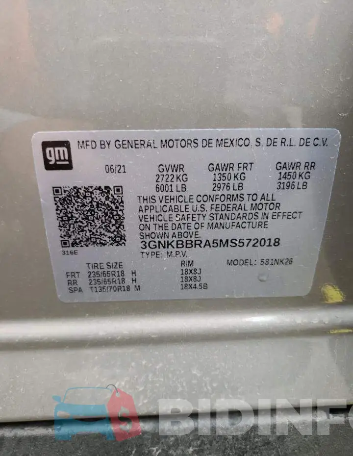 3GNKBBRA5MS572018 Photo# 12