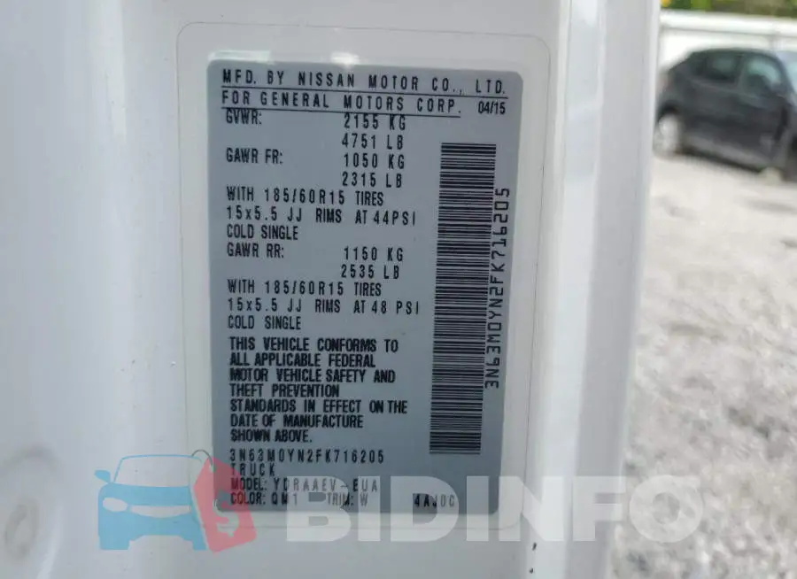 3N63M0YN2FK716205 Photo# 13