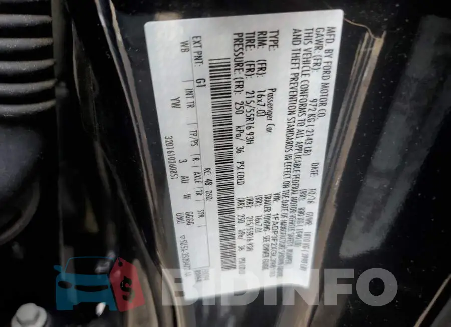 1FADP3F2XGL398193 Photo# 12