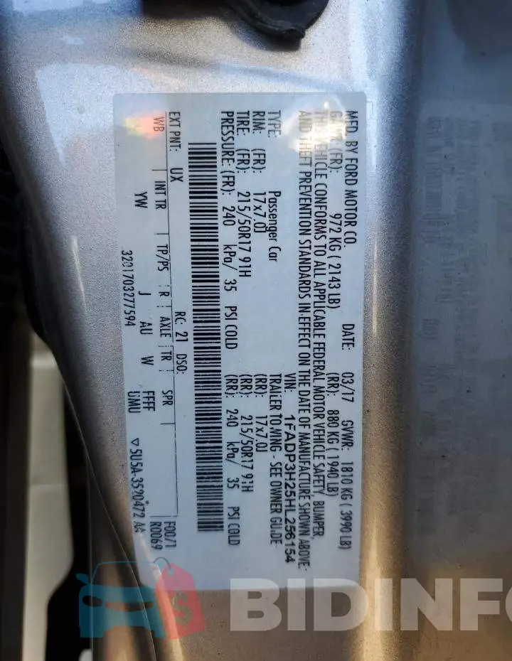 1FADP3H25HL256154 Photo# 12