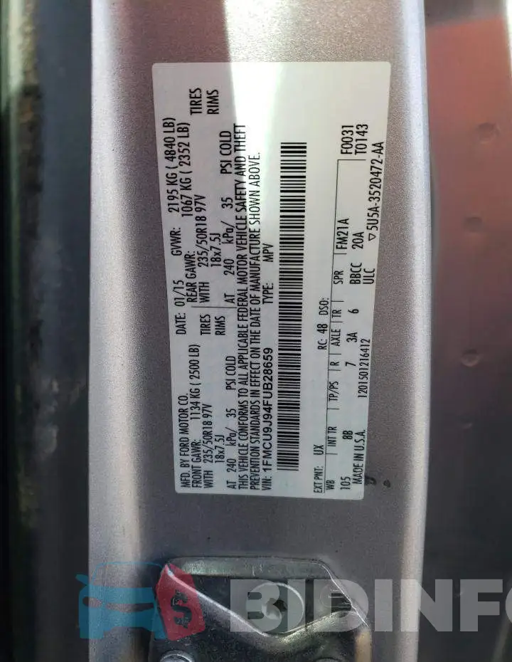 1FMCU9J94FUB28659 Photo# 12